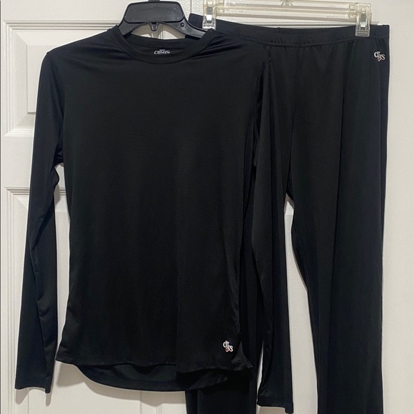 Hot Chillys Black Long Sleeve thermal Top and Pants - Picture 1 of 4